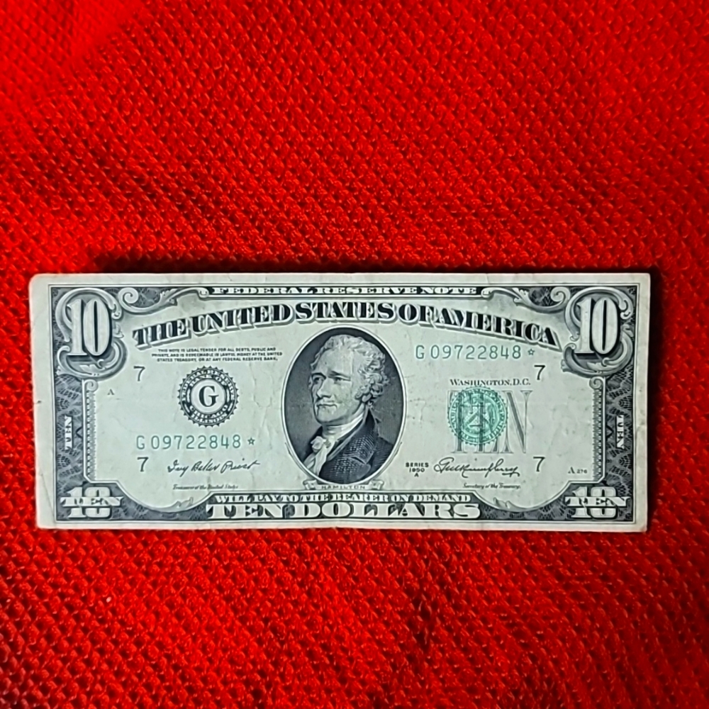 1950 Series $10 Star Note Paper Currency